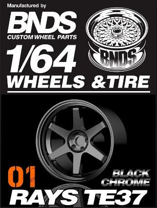 BNDS Rays TE37 1/64 Wheels and Tires 10mm