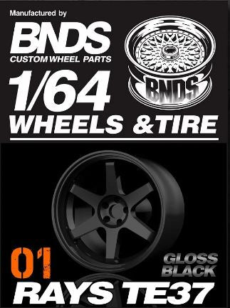 BNDS Rays TE37 1/64 Wheels and Tires 10mm