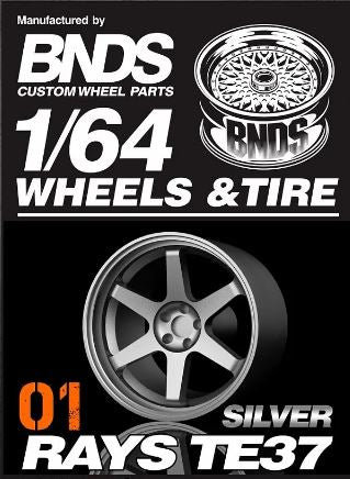 BNDS Rays TE37 1/64 Wheels and Tires 10mm