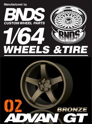 BNDS Advan GT 1/64 Wheels and Tires 10mm