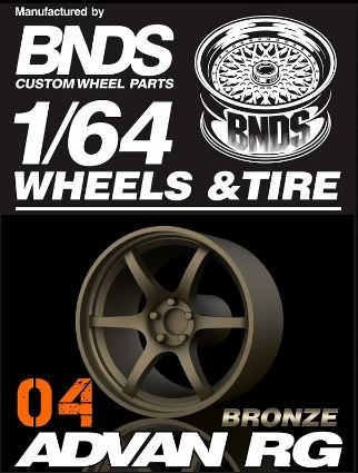 BNDS Advan RG 1/64 Wheels and Tires 10mm