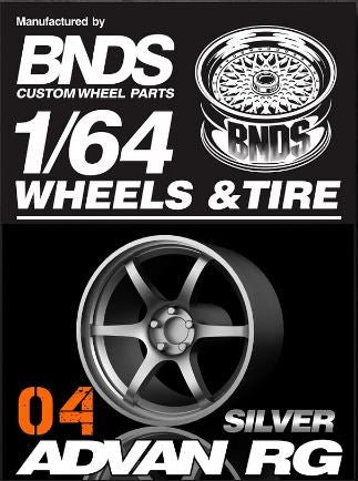 BNDS Advan RG 1/64 Wheels and Tires 10mm