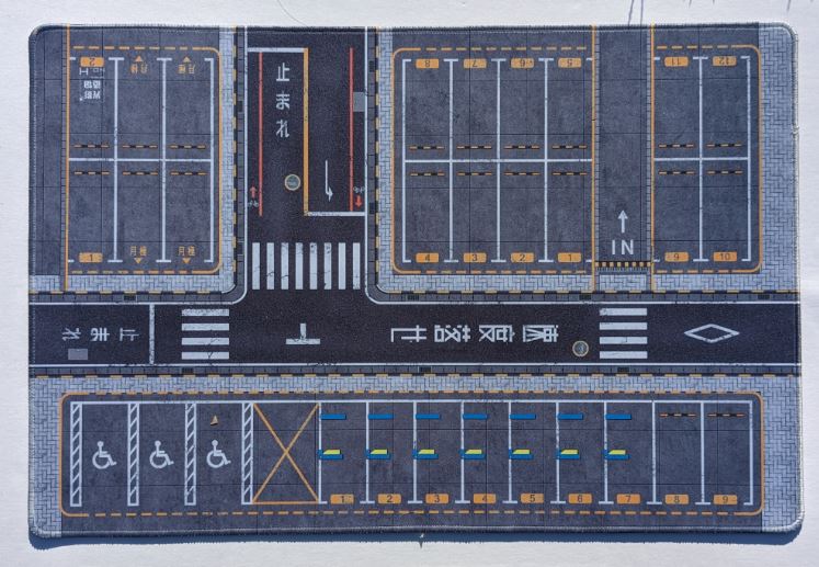 1/64 Scale Japan Intersection Parking Mat Large