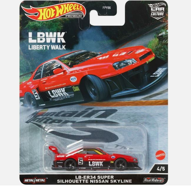 2022 Hot Wheels Mountain Drifters LB-ER34 Super Silhouette Nissan Skyline