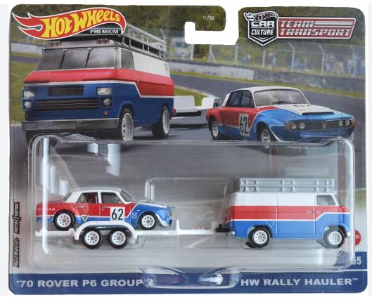 2022 Hot Wheels Team Transport 55 Rover P6 and Rally Hauler