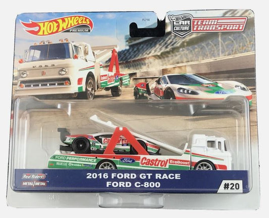 2020 Hot Wheels Team Transport 20 Ford GT Race and Ford C800