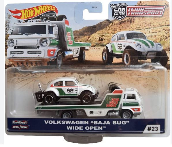 2020 Hot Wheels Team Transport 23 Volkswagen Baja Bug and Wide Open