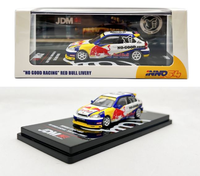 Inno64 Models Honda Civic EK9 Red Bull No Good Racing