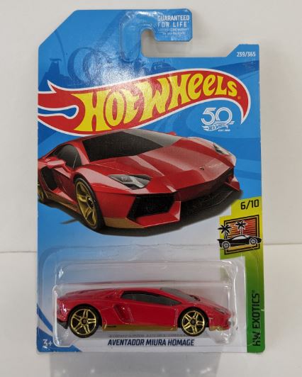 2018 Hot Wheels HW Exotics Aventador Miura Homage