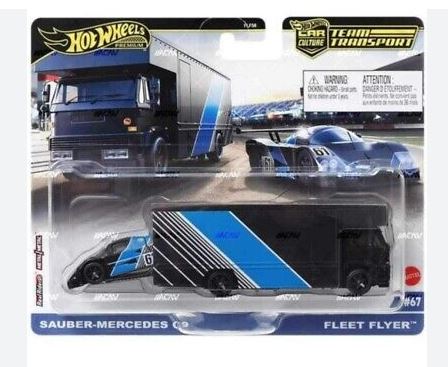 2024 Hot Wheels Team Transport 67 Sauber Mercedes C9 and Fleet Flyer